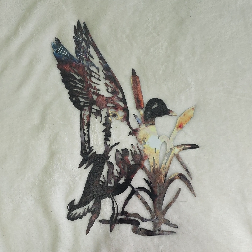 Metal Mallard Duck With Huter Cutout